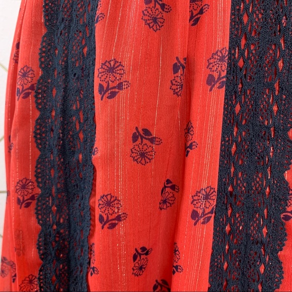 Modcloth Floral And Lace Boho Maxi Dress Size Small - Picture 12 of 14